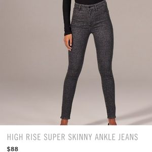 A&F LEOPARD High Rise Super Skinny Ankle Jeans
